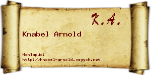 Knabel Arnold névjegykártya